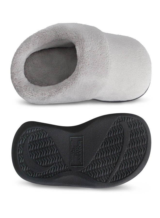 isotoner Women's Classic Clog Slippers with Memory Foam Comfort and Non-slip Sole Slipper, Light Grey, 7.5-8 - Image 3